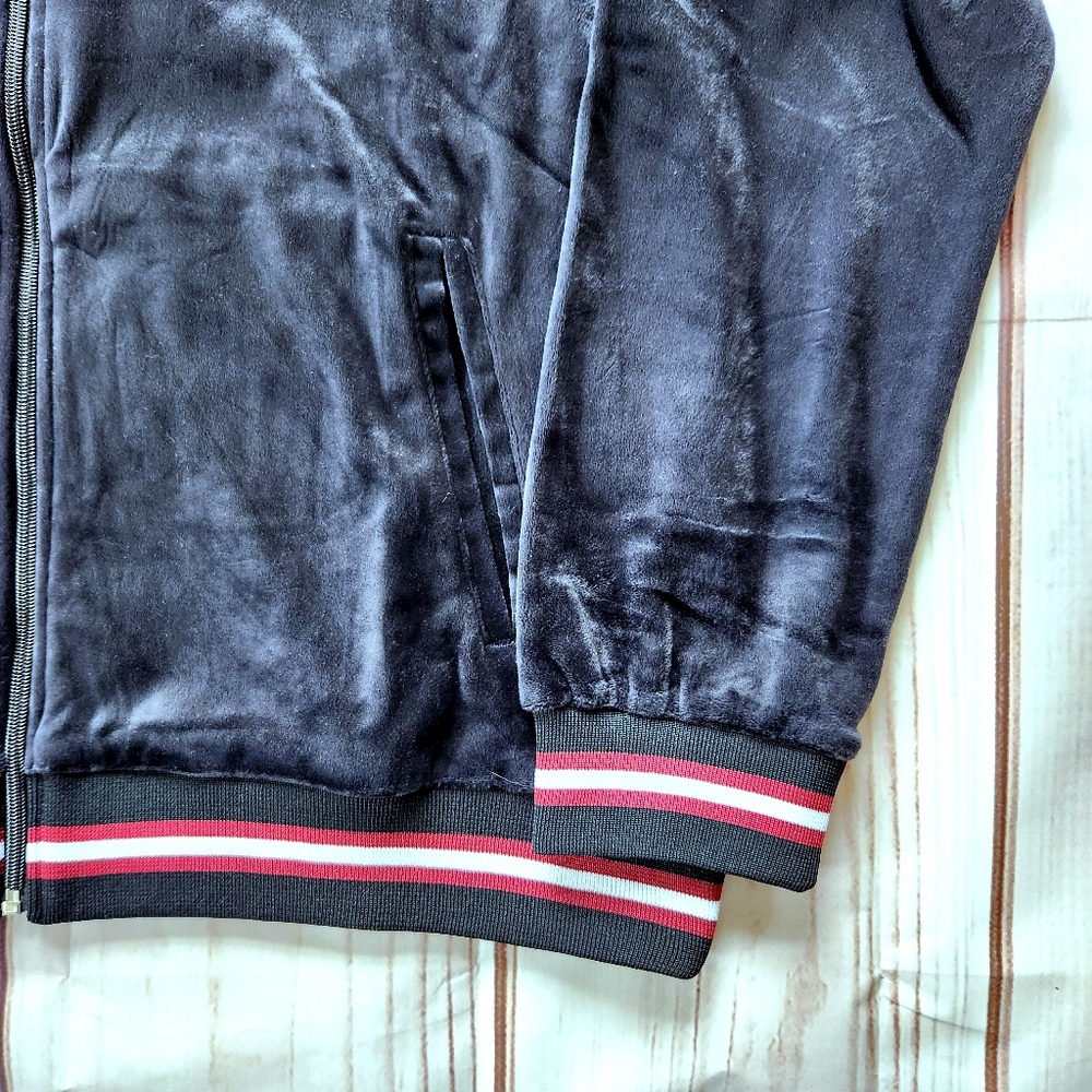 NWT True Religion "Velour World Tour Track Jacket" Black Graphic | Men's Size L - Picture 5 of 12